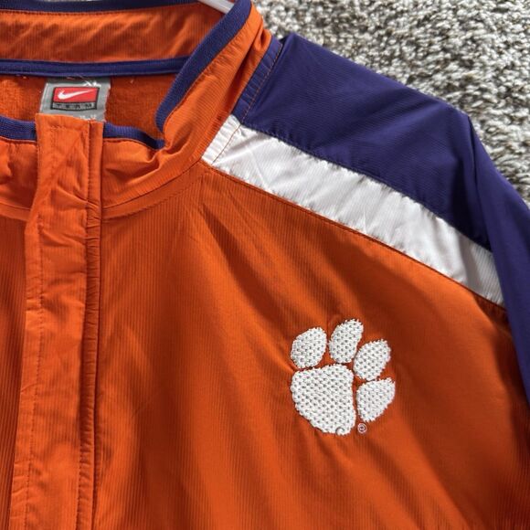 Vintage Clemson Jacket Mens XL Orange Full Zip Nike Fit Storm Windbreaker Y2K - Picture 3 of 15